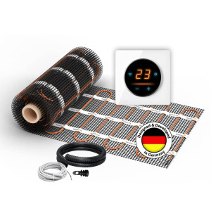 Natte chauffante WARMON CLASSIC LIGHT 100 W/m² avec Thermostat OKE-25 Touch WIFI et cadre Garda blanc - 2,5 m²