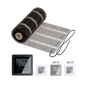 Natte chauffante WARMON CLASSIC LIGHT 100 W/m² avec Thermostat TP 750 tactile noir - 2,5 m²