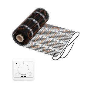 Natte chauffante WARMON CLASSIC LIGHT 100 W/m² avec Thermostat AC3082H analogique, blanc - 8 m²