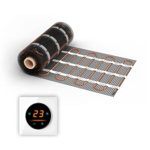 Natte chauffante WARMON ULTRA 200 W/m² avec Thermostat OKE-25 Touch WIFI et cadre Garda blanc - 3 m²