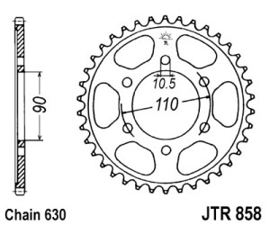 Zębatka tylna stal JT 630 z.35 JTR858,35