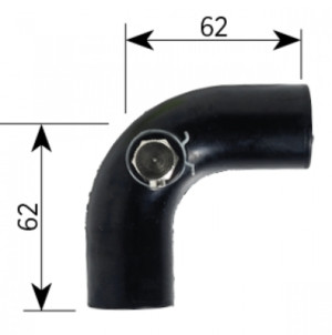 ALDE Gummivinkel M/lufting 22mm Hjørne