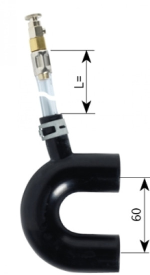 ALDE U-Bøy Gummi M/lufteslange 300mm