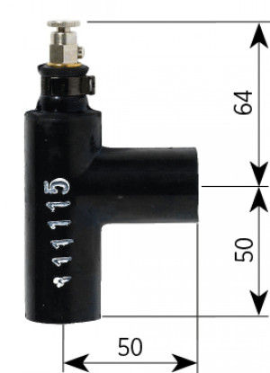 ALDE T-Stykke Gummi M/lufting 22 Mm