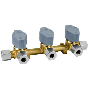 ALDE Ventilblokk 3 Kraner De 8mm.
