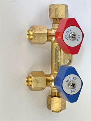 TRUMA Ventilblokk 2 Kraner 8mm Se