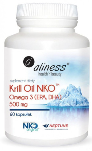 Krill Oil NKO Omega 3 z Astaksantyną - Olej z Kryla 500 mg 60 kapsułek