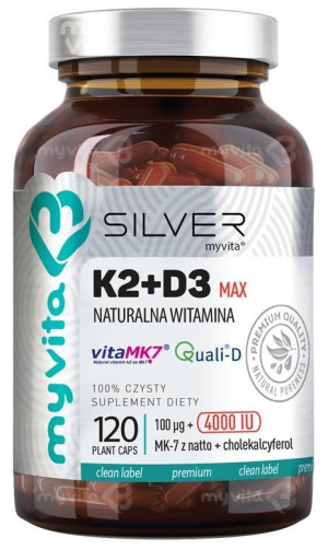 Silver Witamina K2+D3 MAX 4000 IU 120 kaps.
