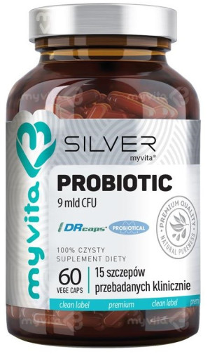 Silver Probiotic 9 mld CFU 60 kapsułek - 15 szczepów i inulina