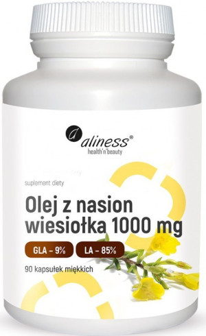 Olej z Nasion Wiesiołka 9% GLA 1000 mg - 90 kapsułek