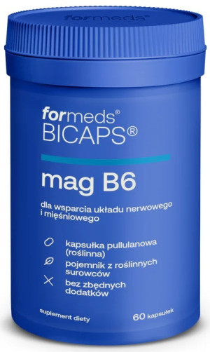 BICAPS Magnez + B6 - Cytrynian Magnezu 60 kapsułek