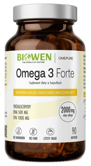 Omega 3 Forte 90 kapsułek - EPA, DHA i witamina E w formie TG