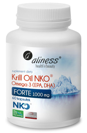 Krill Oil NKO Omega 3 z Astaksantyną 1000 mg FORTE 60 kaps.
