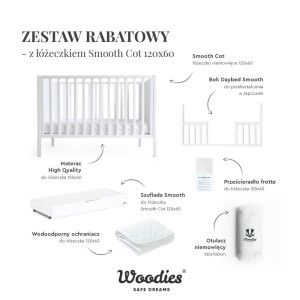 Wyprawka dla niemowlaka z łóżeczkiem Smooth Cot Woodies®