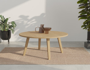 Runder Couchtisch aus Massiveiche 50 bis 100 cm