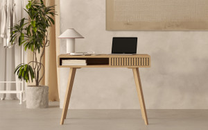 Moderner Holzschreibtisch 100 cm mit Lamellen-Schublade
