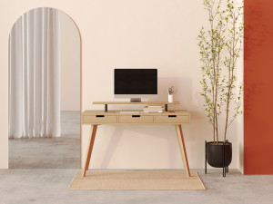 Bureau en chêne avec 3 tiroirs