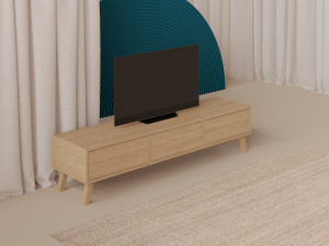 Meuble TV en chêne 180 cm pour chambre