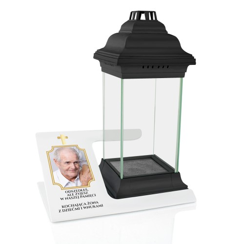Podstawka pod znicz ze zdjęciem dla męża