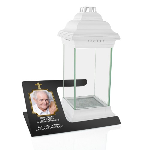 Duży znicz lampion ze zdjęciem dla męża