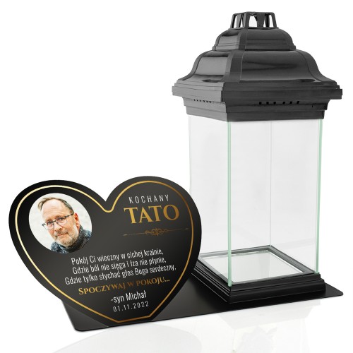 Duży ZNICZ kapliczka szklana dla taty