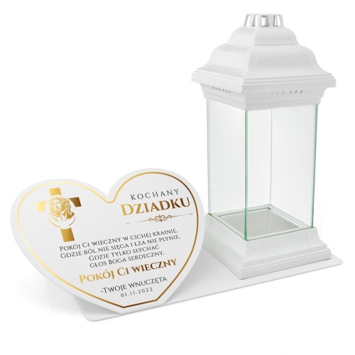 Lampion na nagrobek z dedykacją dla dziadka