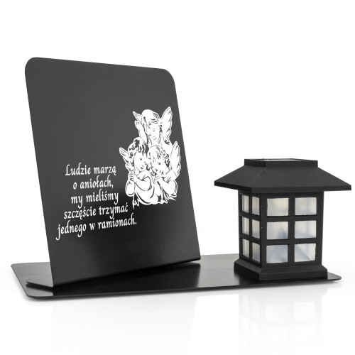 Statuetka z lampionem LED na grób dziecka