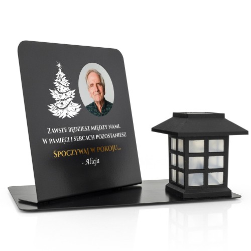 Znicz solarny LED z dedykacją  na Boże Narodzenie