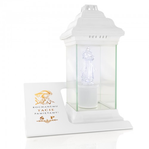 Lampion LED z podstawką na grób taty