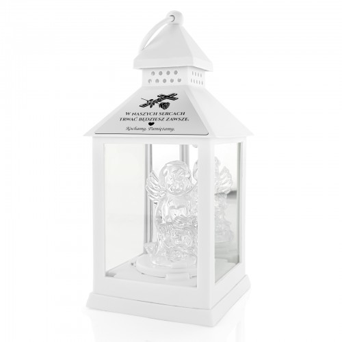 Lampion LED z aniołkiem i grawerem personalizacji