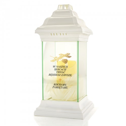 Znicz lampion LED z nadrukiem dedykacji