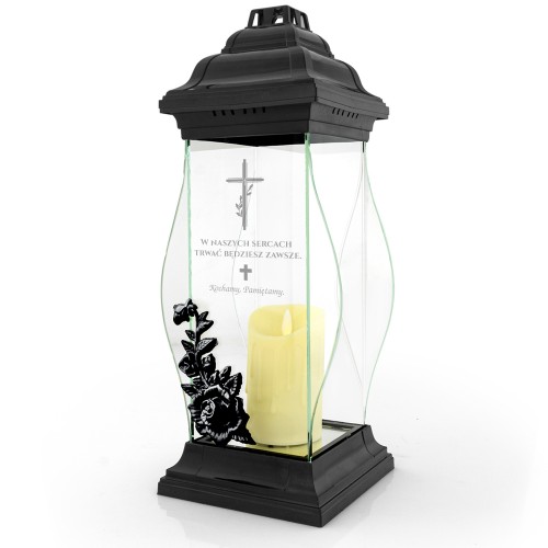 Lampion LED na grób z grawerem