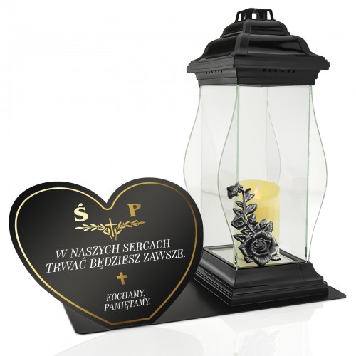 Lampion led z metalową podstawką z nadrukiem