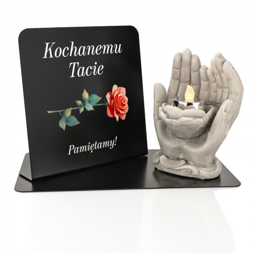 Statuetka z lampką LED i dedykacją na grób taty