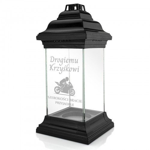 Znicz lampion kapliczka dla MOTOCYKLISTY z grawerem