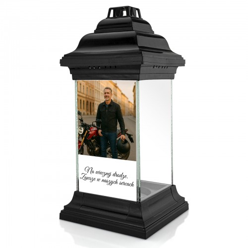 Znicz lampion kapliczka dla MOTOCYKLISTY ze zdjęciem
