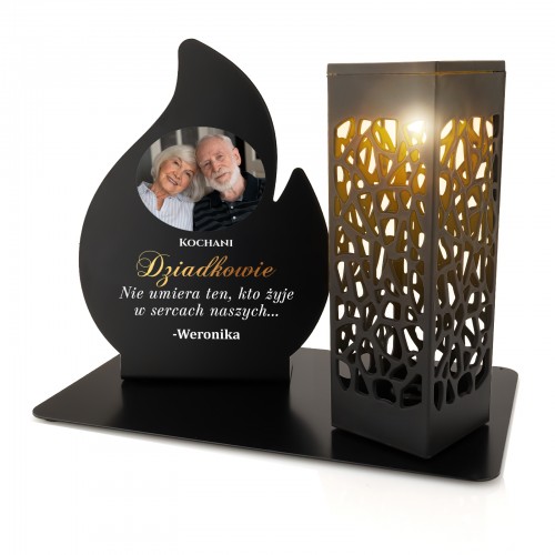 Lampion ledowy solarny ze zdjęciem dla DZIADKÓW