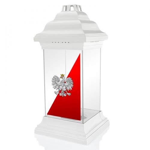 Znicz PATRIOTYCZNY na 11 listopada biały z nadrukiem