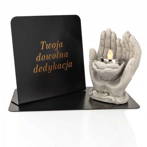 Statuetka na grób z własną dedykacją i lampion LED