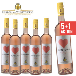 5+1 Rosé "Monrepos" 0,75 L - Wein mit Herzetikett