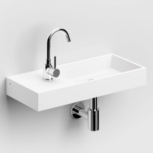 Clou Mini Wash Me Plus Left Aluite - Handwaschbecken 56 cm ohne Hahnloch