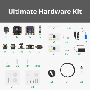 Bambu Lab Cyberbrick Hardware Kit (UltiMate Hardware Kit - ZK003 (2 Remotes, 2 Cars))
