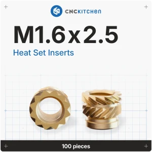 CNC Kitchen Gewindeeinsätze (metrisch) bleifrei (M1,6 x 2,5 - 100 Stück)
