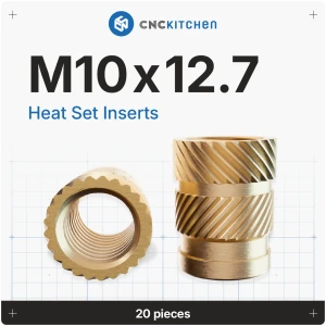 CNC Kitchen Gewindeeinsätze (metrisch) bleifrei (M10 x 12 - 20 Stück)
