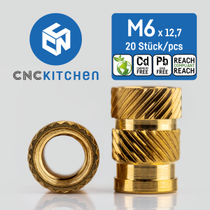 CNC Kitchen Gewindeeinsätze (metrisch) bleifrei (M6 Standard - 20 Stück)