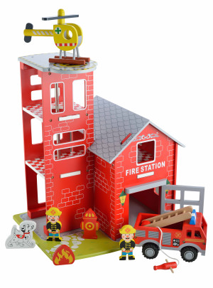 Drewniana Straż Pożarna Remiza Z Figurkami4iQ Group 4iQ