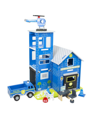 Drewniana Stacja Policyjna Komisariat Z Figurkami4iQ Group 4iQ