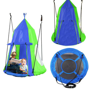 Siedzisko Bocianie Gniazdo Z Namiotem O średnicy 100 Cm Niebiesko - Zielone4iQ Group 4iQ