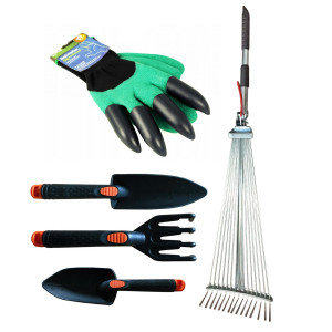 Zestaw Ogrodniczy łopatka Motłograbie Rękawiczki4iQ Group 4iQ