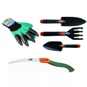 Zestaw Ogrodniczy łopatka Piła Ręczna Rękawiczki4iQ Group 4iQ